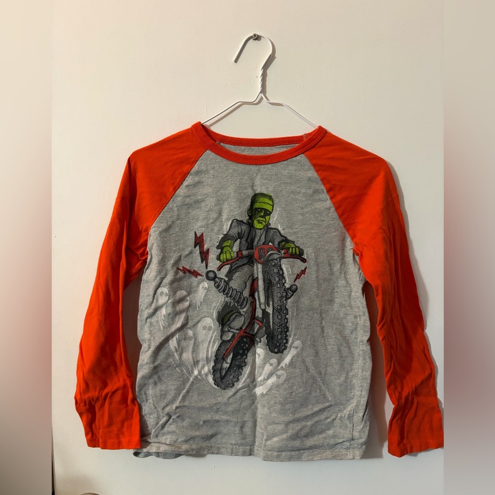 Boys Gap Large Frankenstein Monster Motorcycle Long Sleeve Shirt Tote11